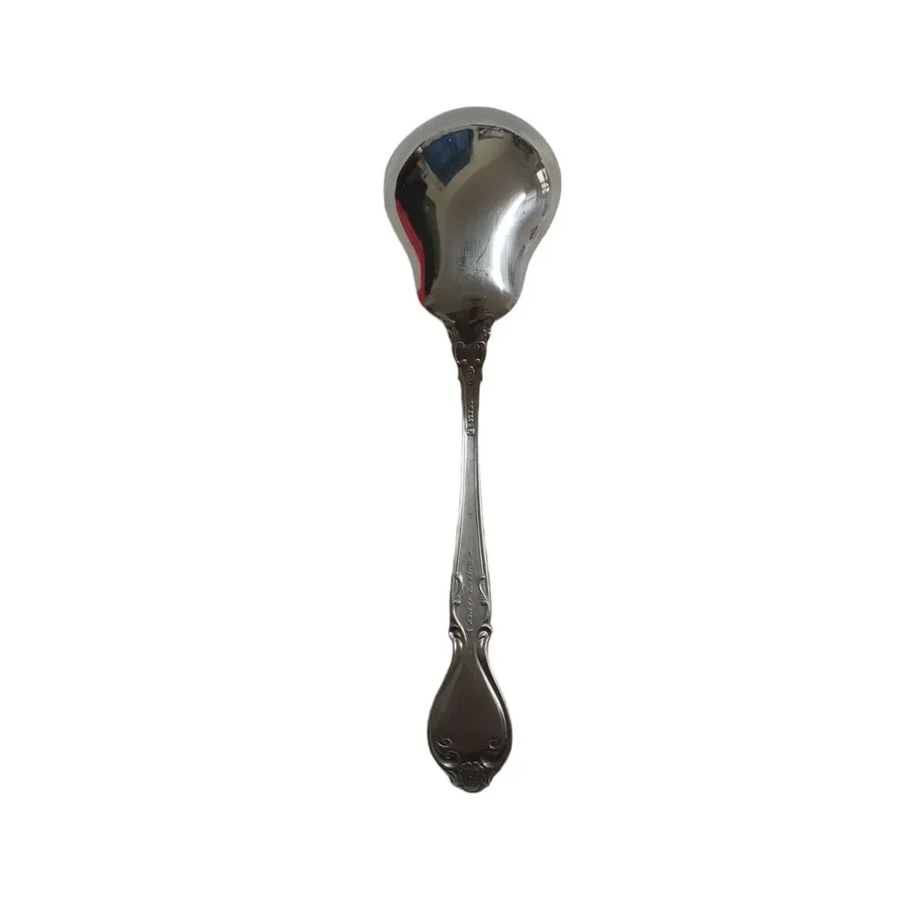Vintage 70s Lyons Queens Fancy Sugar Spoon Stainless Steel 6
